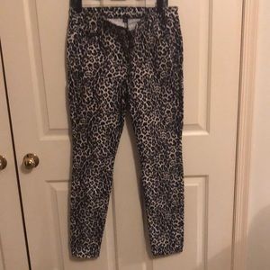 INC skinny leg pants in black/white animal print